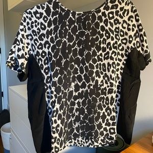 Black and white leopard top, 100% silk from Belair